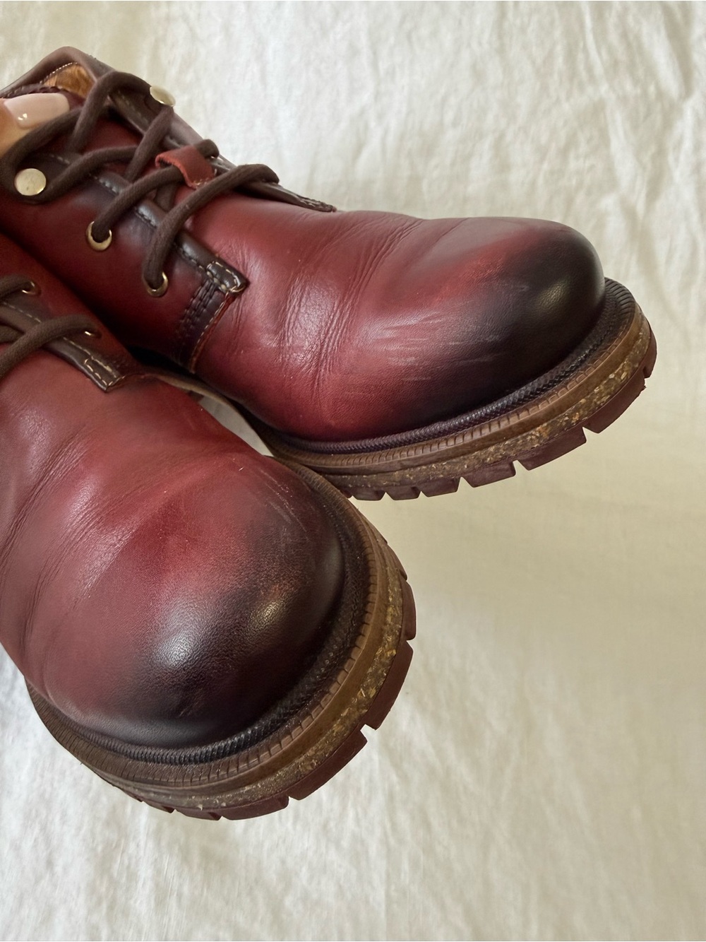 Pikolinos | Women's 40 (US 9) | Oxblood Leather Moto Boots Casual Lace Arcilla - Picture 5 of 10